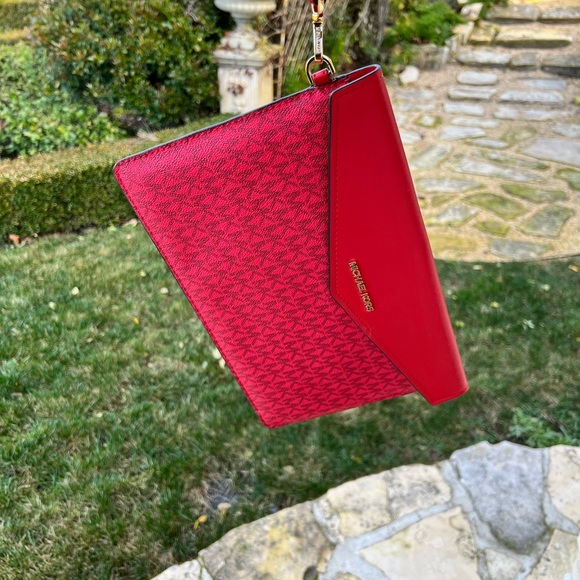 Michael Kors Maisie Large 3 in 1 tote handbag flame red - Picture 13 of 14